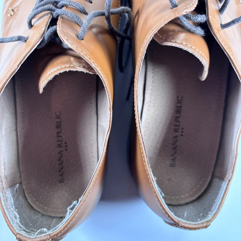 Banana Republic Men's‎ Tan Leather Oxford Dress Shoes Lace-Up Size 10